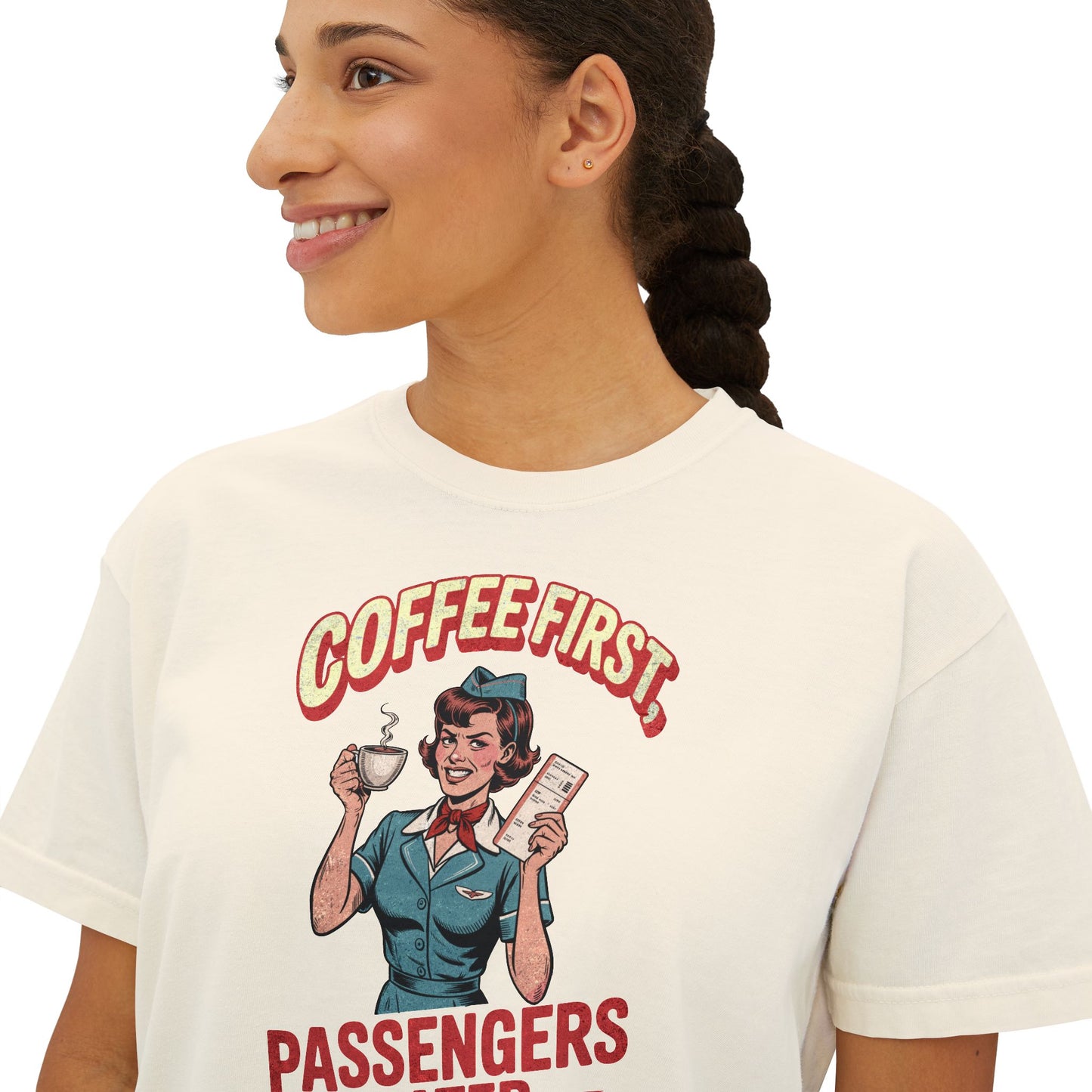 Cabin Crew Women's Boxy Tee – Off Duty, Still Iconic 