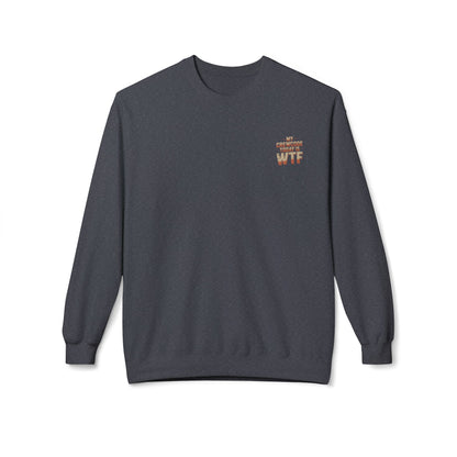 WTF Graphic Crewneck Sweatshirt, Unisex Fleece Pullover, Casual Sweatshirt, Funny Gift, Cozy Apparel, Everyday Wear, Cabin Crew