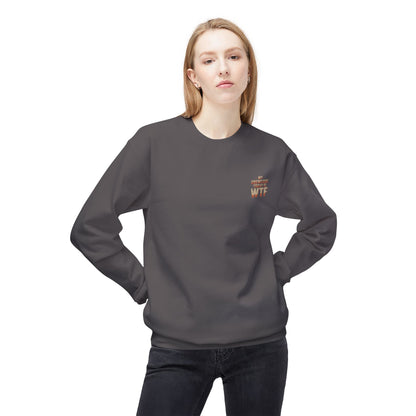 WTF Graphic Crewneck Sweatshirt, Unisex Fleece Pullover, Casual Sweatshirt, Funny Gift, Cozy Apparel, Everyday Wear, Cabin Crew