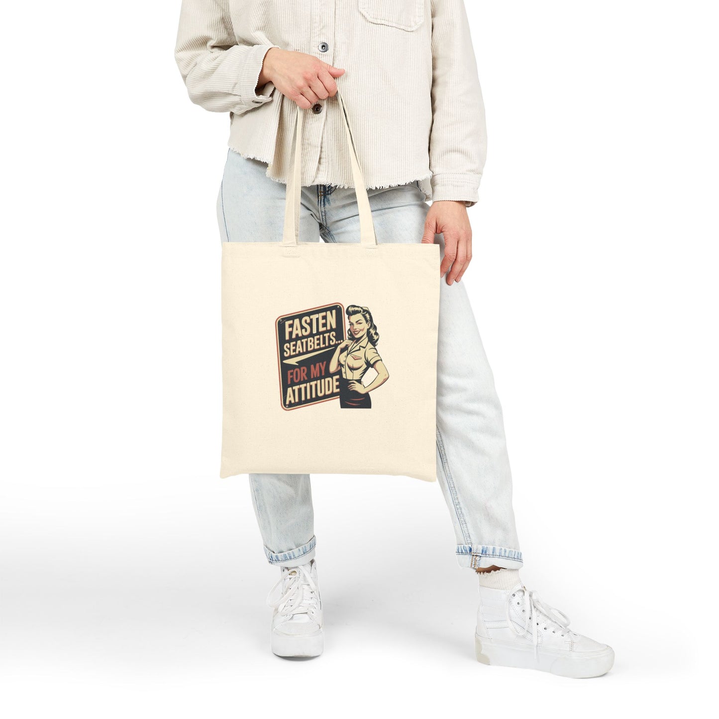 Cabin Crew Cotton Canvas Tote – Carry Your Essentials (and Sarcasm)