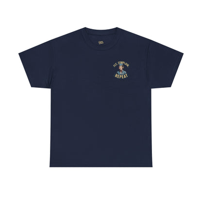 Vintage Flight Attendant Design T-Shirt | Fly Complain Repeat