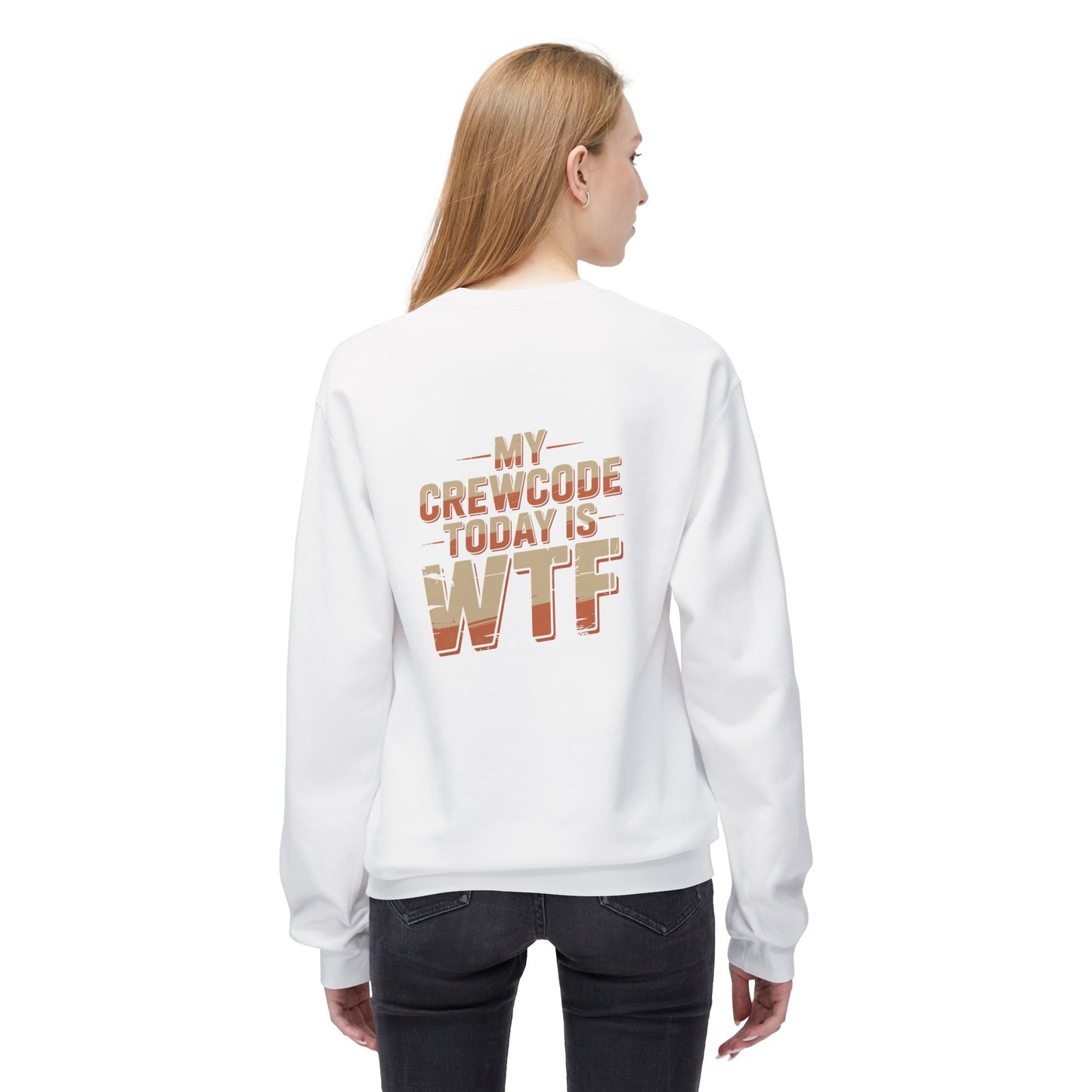 WTF Graphic Crewneck Sweatshirt, Unisex Fleece Pullover, Casual Sweatshirt, Funny Gift, Cozy Apparel, Everyday Wear, Cabin Crew