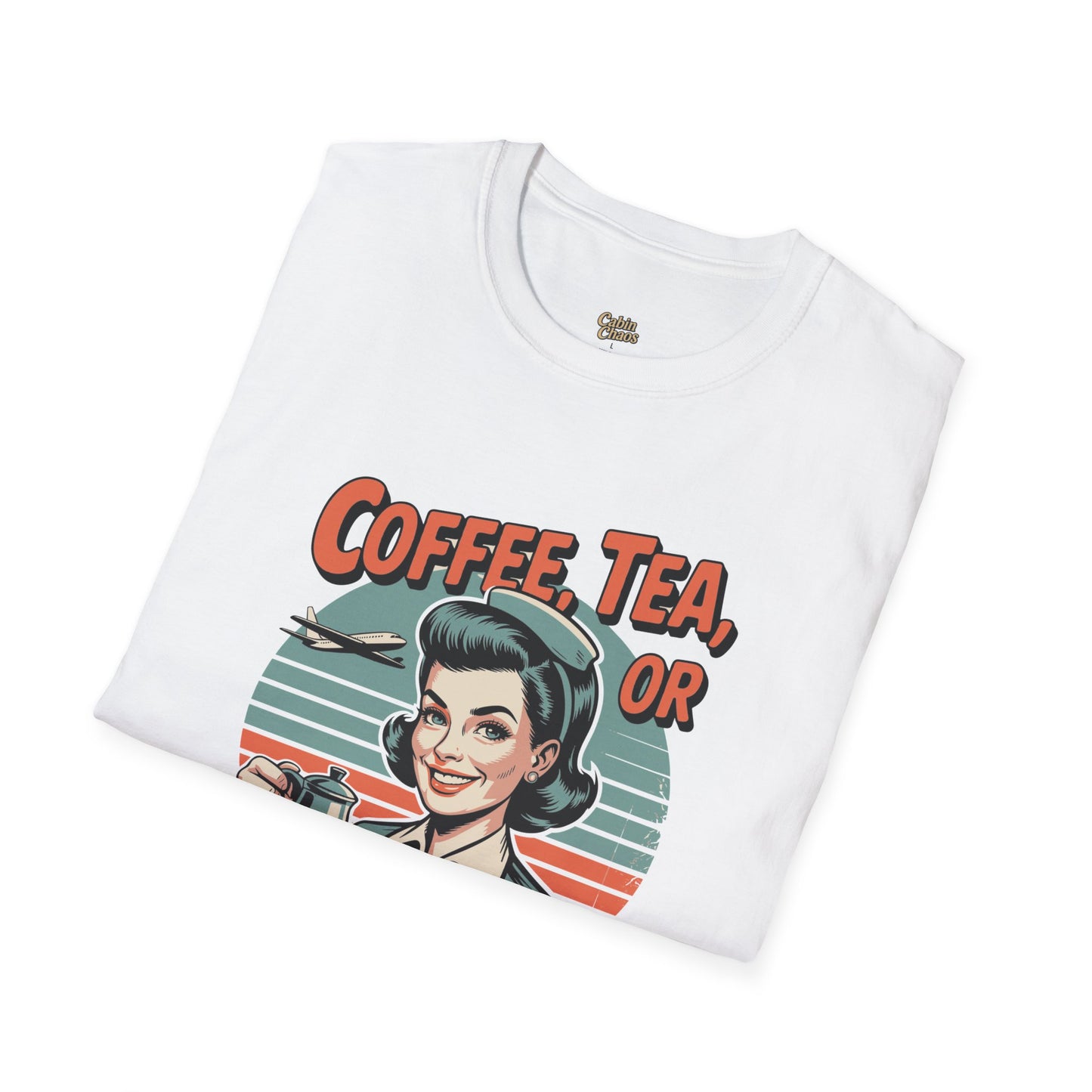 Copy of Coffee, Tea, or Therapy Unisex Softstyle T-Shirt | Funny Gift, Casual Wear, Coffee Lover Tee, Perfect for Friends, Cabin Crew