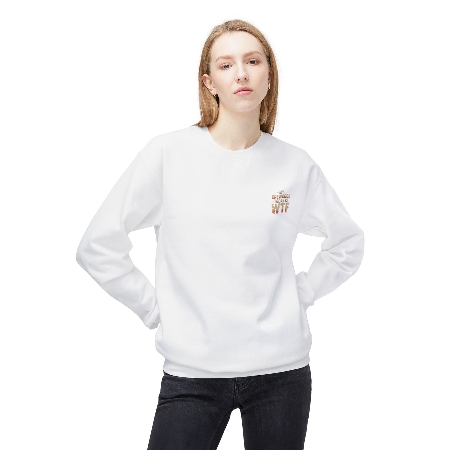 WTF Graphic Crewneck Sweatshirt, Unisex Fleece Pullover, Casual Sweatshirt, Funny Gift, Cozy Apparel, Everyday Wear, Cabin Crew