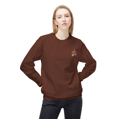 WTF Graphic Crewneck Sweatshirt, Unisex Fleece Pullover, Casual Sweatshirt, Funny Gift, Cozy Apparel, Everyday Wear, Cabin Crew
