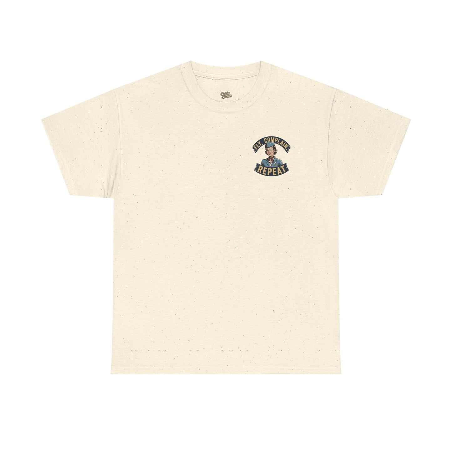 Vintage Flight Attendant Design T-Shirt | Fly Complain Repeat