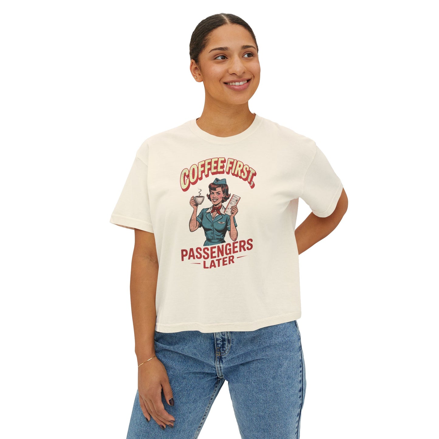 Cabin Crew Women's Boxy Tee – Off Duty, Still Iconic 