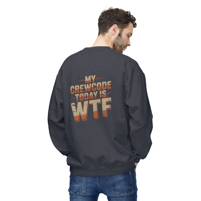 WTF Graphic Crewneck Sweatshirt, Unisex Fleece Pullover, Casual Sweatshirt, Funny Gift, Cozy Apparel, Everyday Wear, Cabin Crew