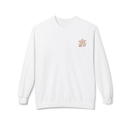 WTF Graphic Crewneck Sweatshirt, Unisex Fleece Pullover, Casual Sweatshirt, Funny Gift, Cozy Apparel, Everyday Wear, Cabin Crew